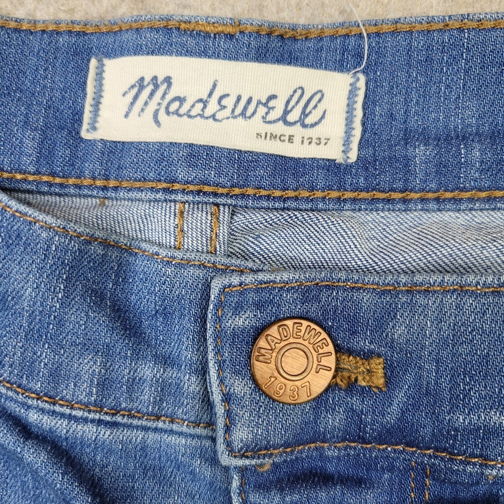 Madewell 9" High Riser Skinny Jeans Womens 31 Blue Light Wash Distressed Stretch - Picture 3 of 13